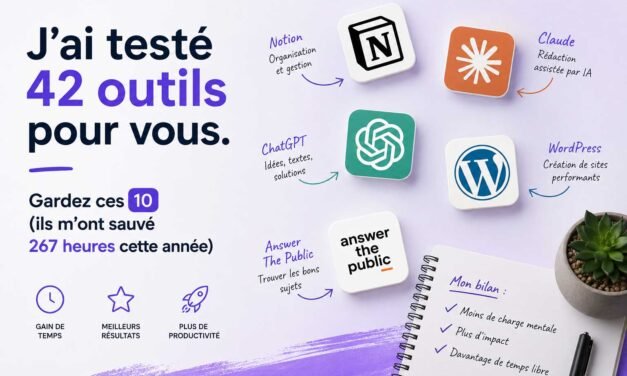 J’ai testé 42 outils pour vous. Gardez ces 10 (ils m’ont sauvé 267 heures cette année)