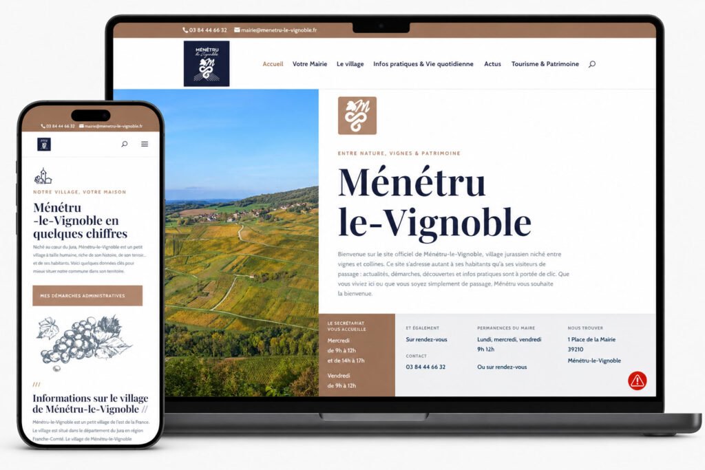 Refonte du site internet de la mairie de Ménétru-le-Vignoble dans le Jura par JKS Communication Digitale
