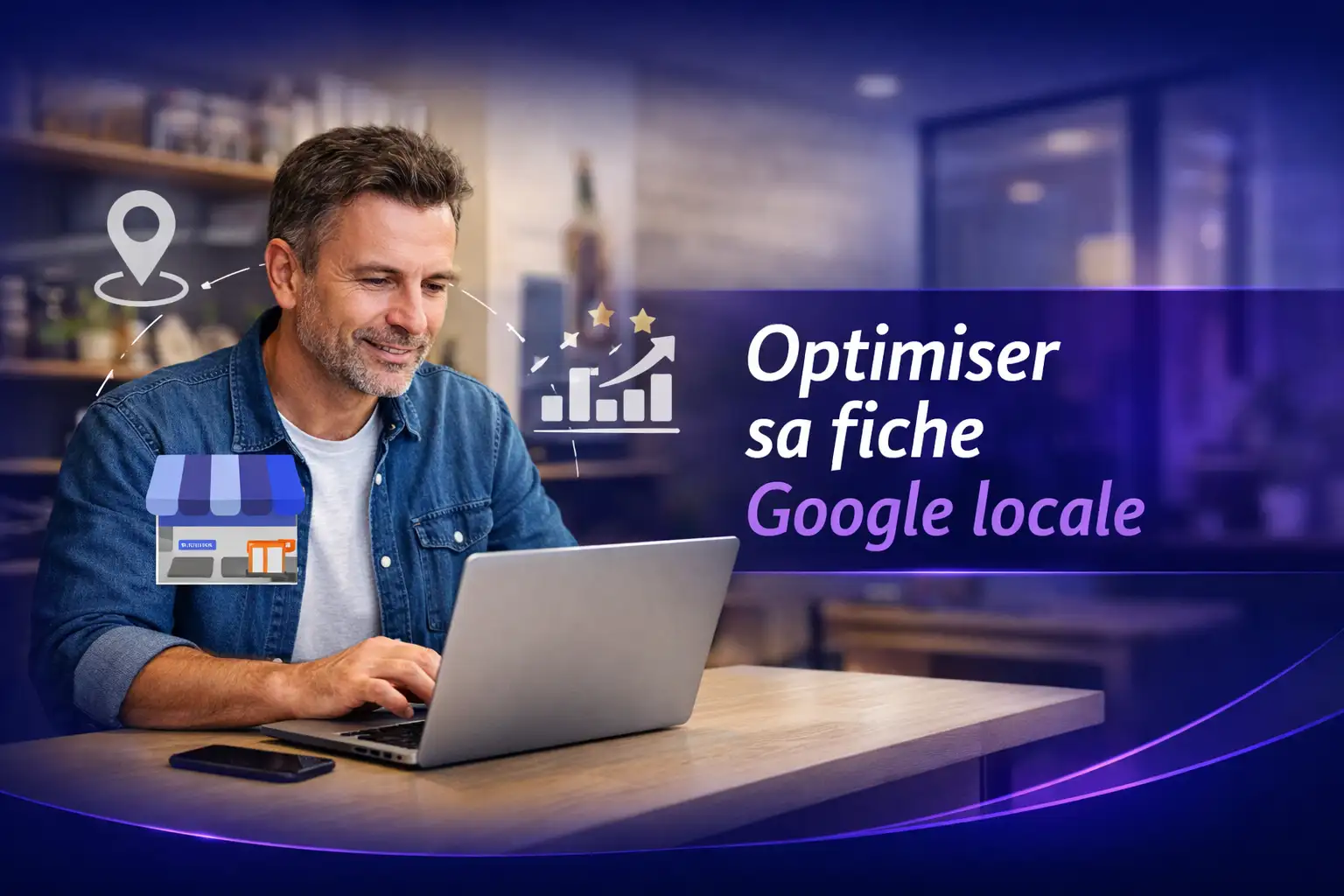 Optimiser sa fiche Google locale Entrepreneur consultant sa fiche Google Business Profile sur un ordinateur à Lons-le-Saunier